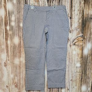 Darjoni women's blue geometric patterned crop ankle dress pants size 10